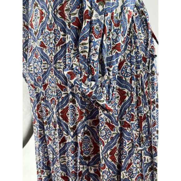 Zara Woman Wrap Dress Midi Floral & Geometric  Size M Lightweight - Picture 9 of 11